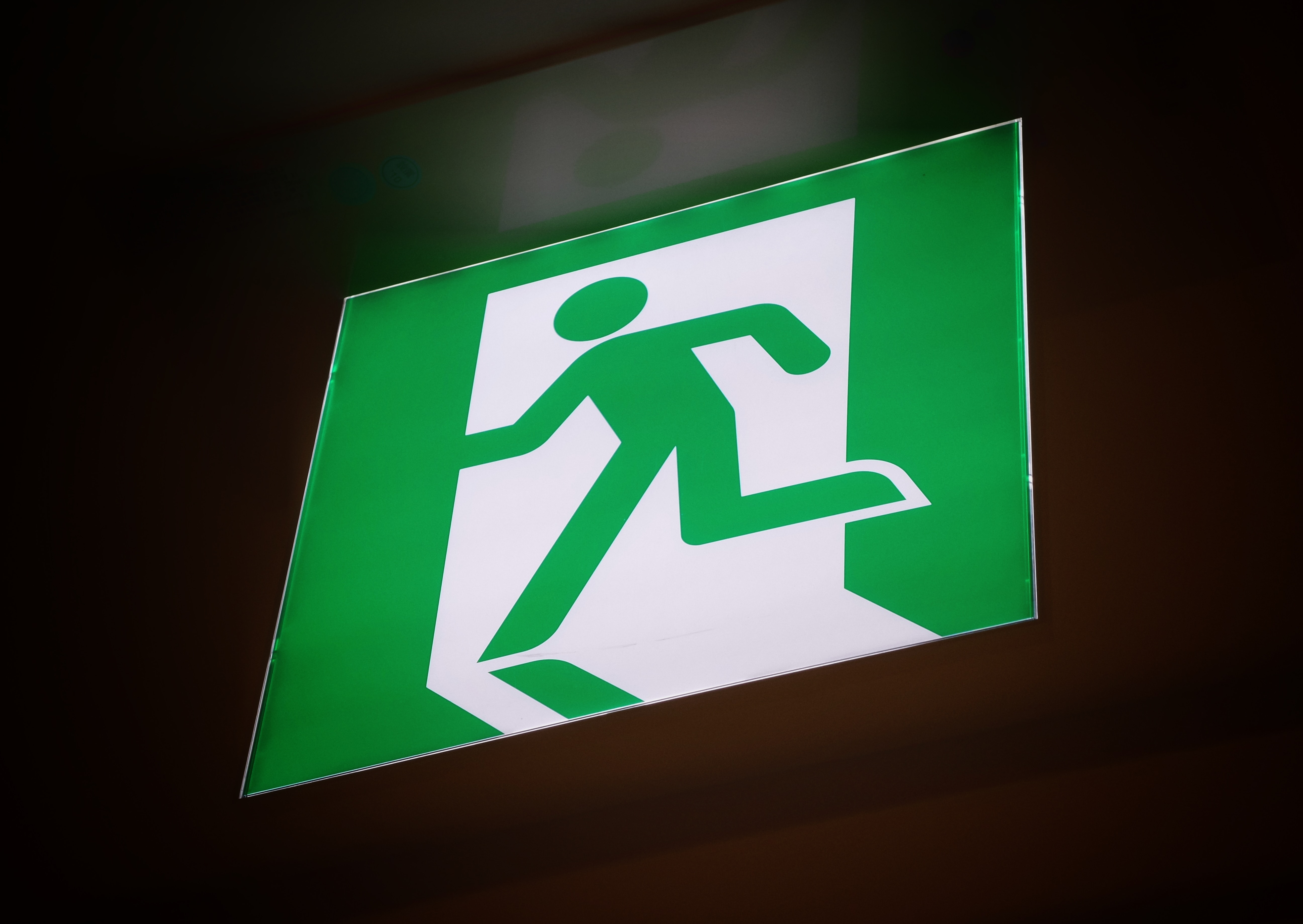 Green exit sign